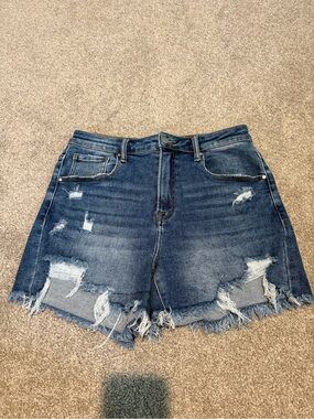 Risen Women's Distressed Denim Shorts - Dark Blue